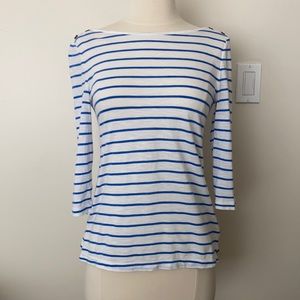 GUC Old Navy blue & white stripe 3/4 slv top, XS